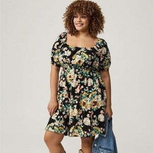Torrid Black Floral Midi Dress